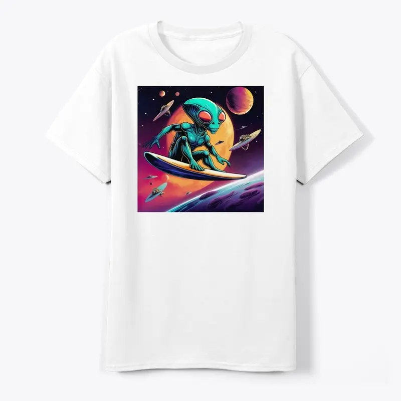 Alien Surfing in Space by Cosmic Threads